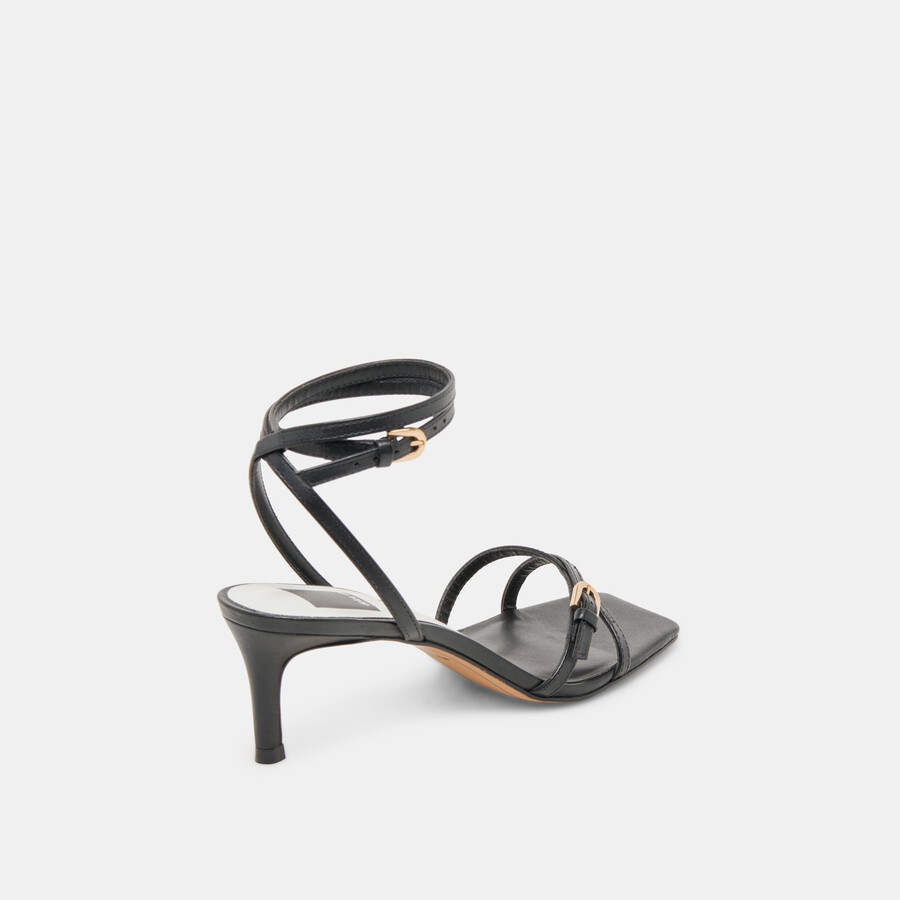 bamby heels aus schwarzem leder