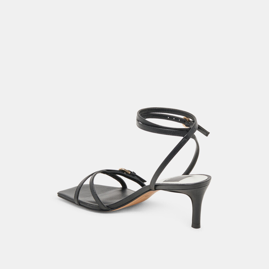 bamby heels aus schwarzem leder