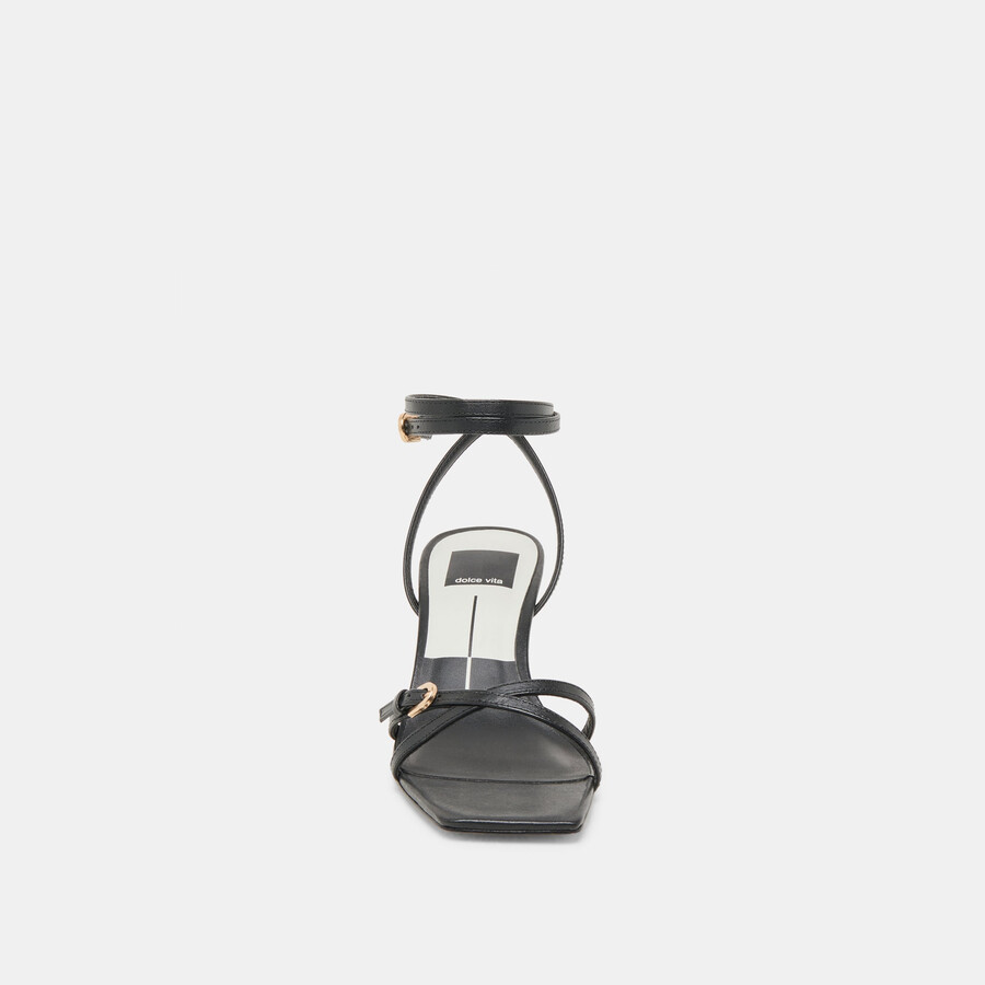 bamby heels aus schwarzem leder