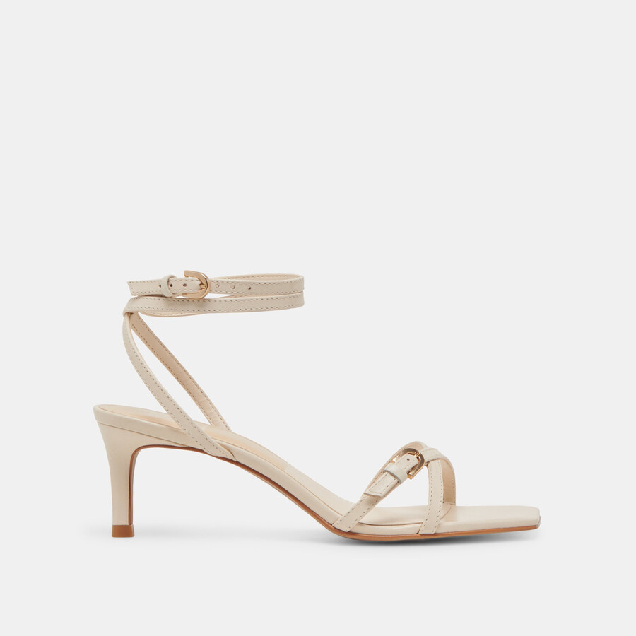 bamby heels aus knochenfarbenem leder