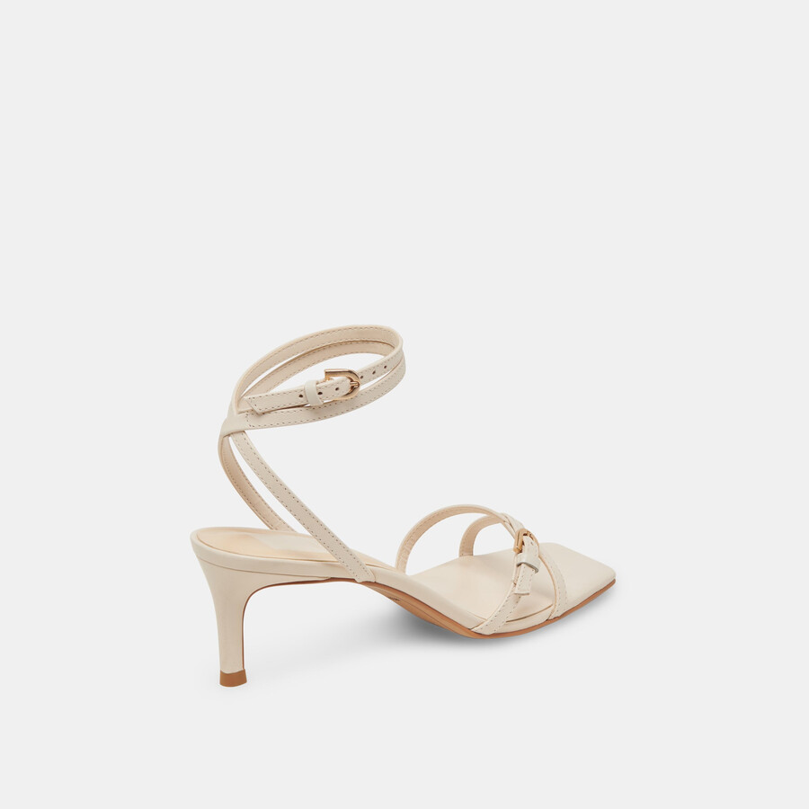 bamby heels aus knochenfarbenem leder