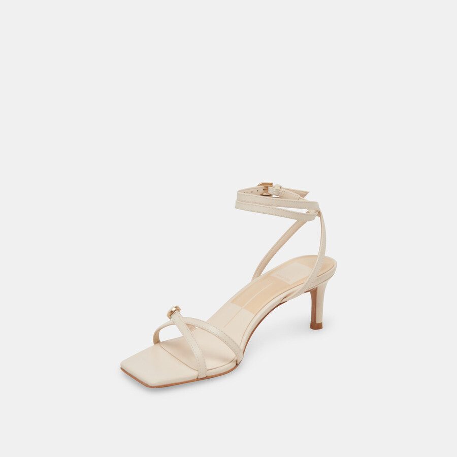 bamby heels aus knochenfarbenem leder