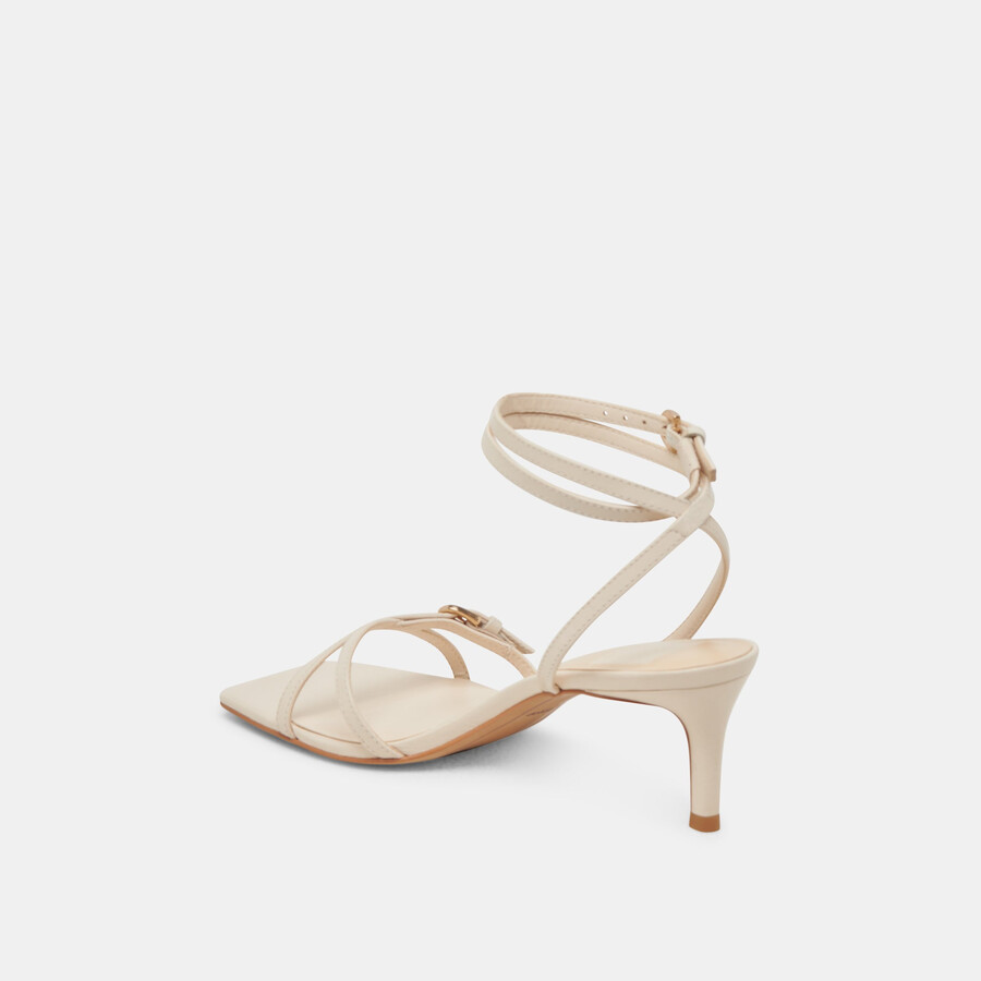 bamby heels aus knochenfarbenem leder