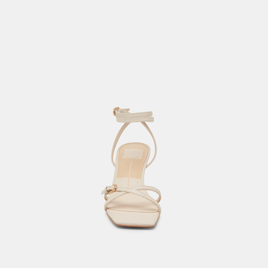 bamby heels aus knochenfarbenem leder