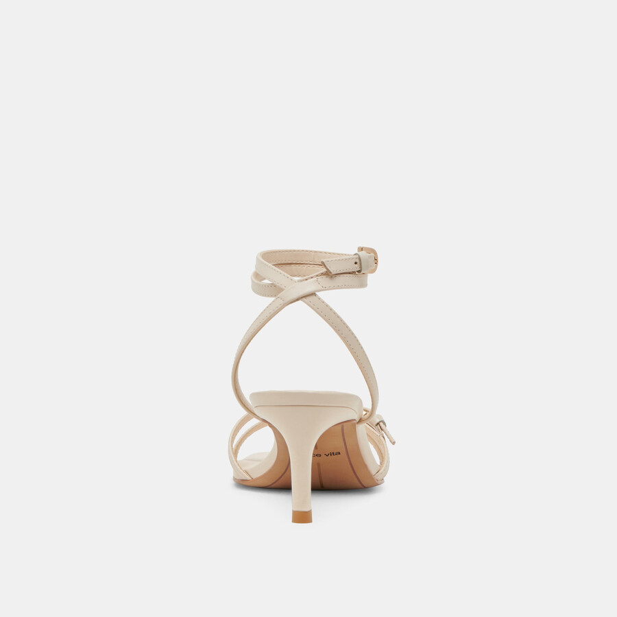 bamby heels aus knochenfarbenem leder