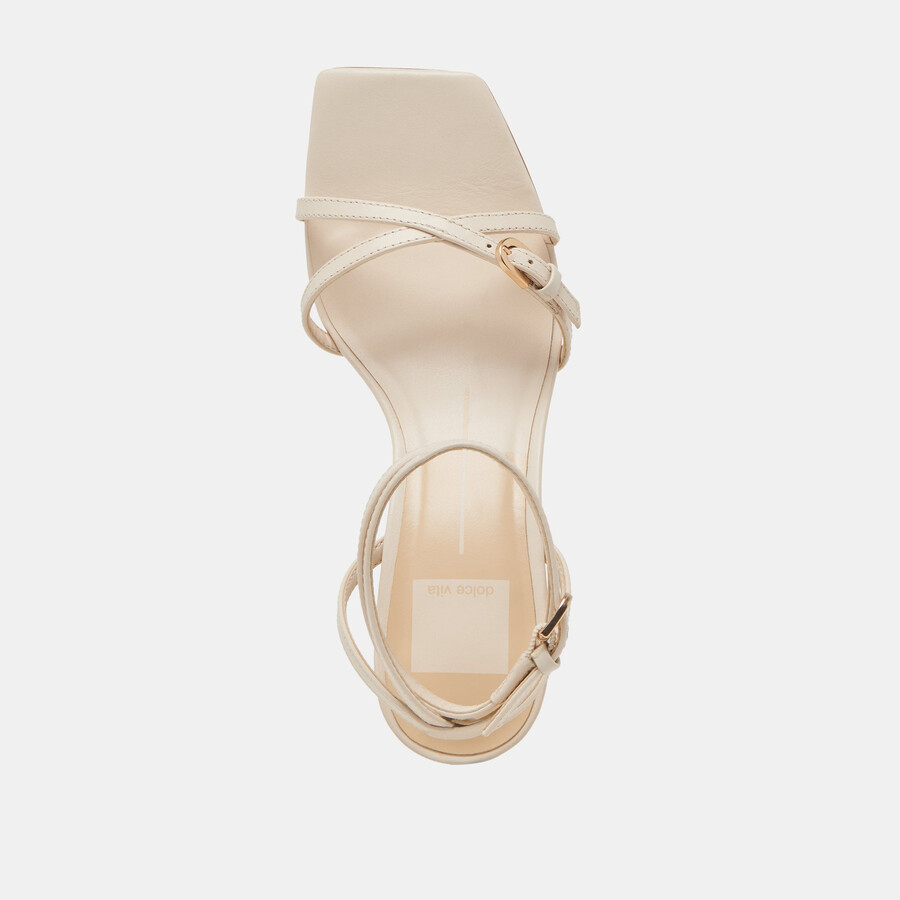 bamby heels aus knochenfarbenem leder