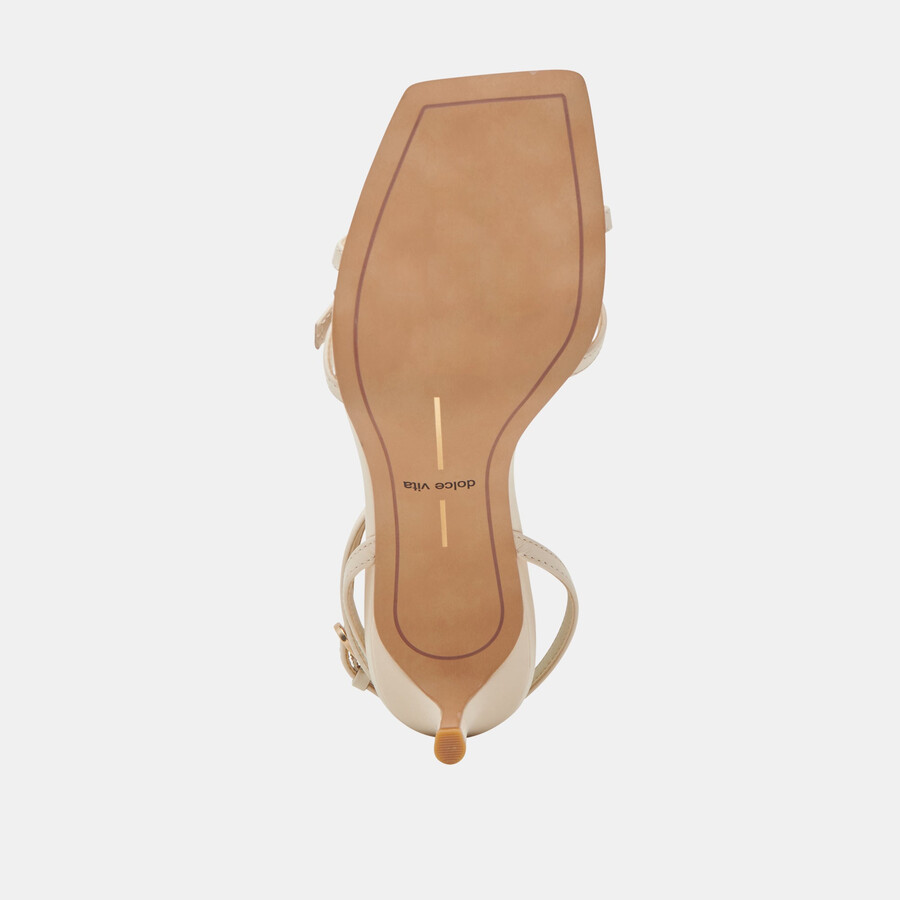bamby heels aus knochenfarbenem leder