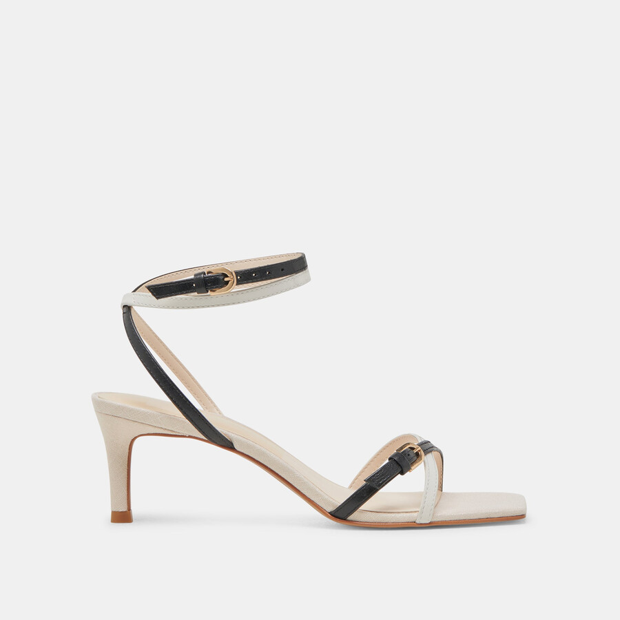 bamby heels weiß schwarz leder