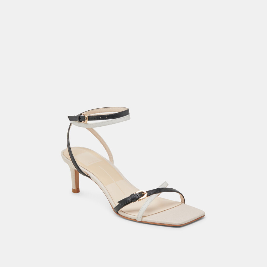 bamby heels weiß schwarz leder