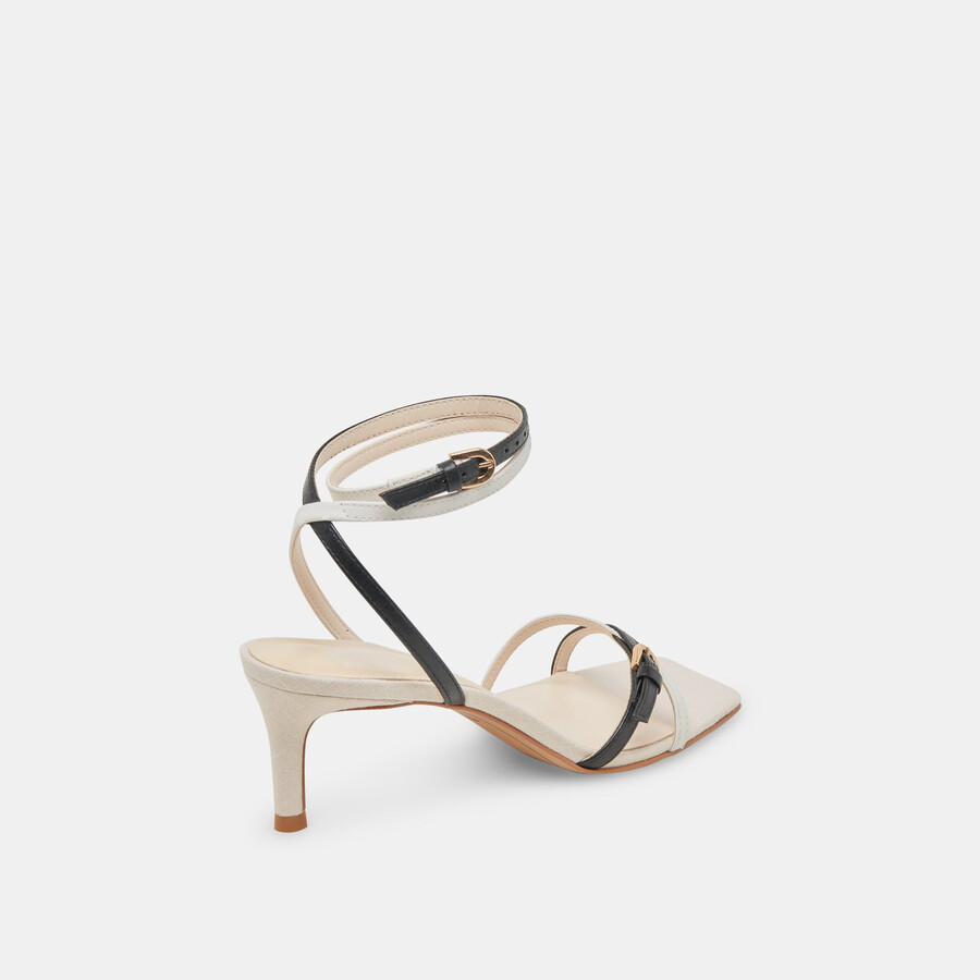 bamby heels weiß schwarz leder