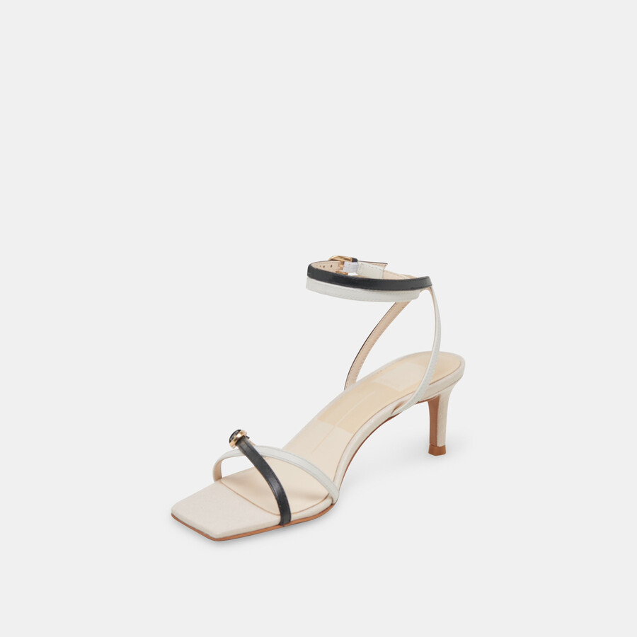 bamby heels weiß schwarz leder