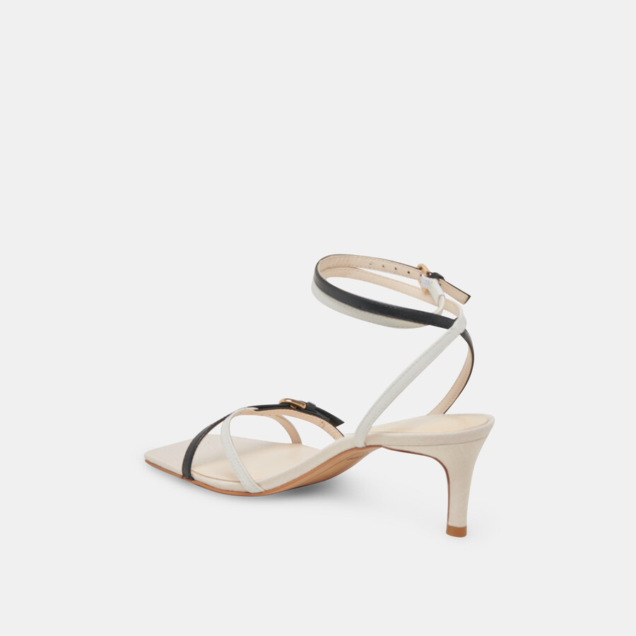 bamby heels weiß schwarz leder