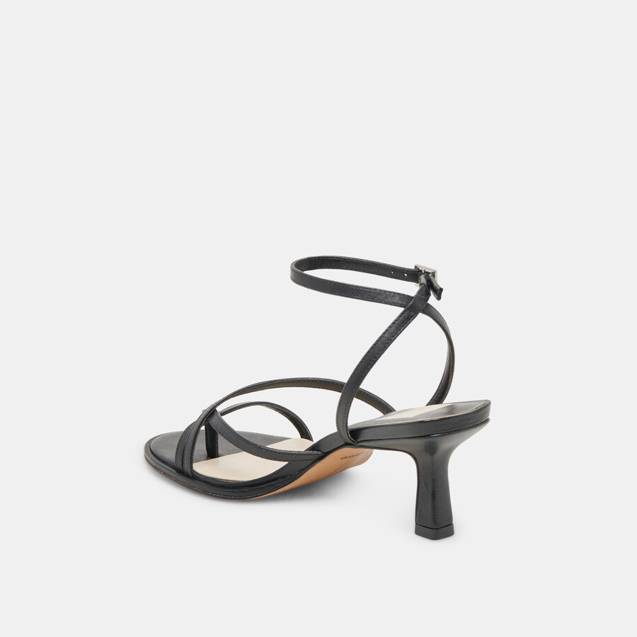 morah wide heels schwarzes leder