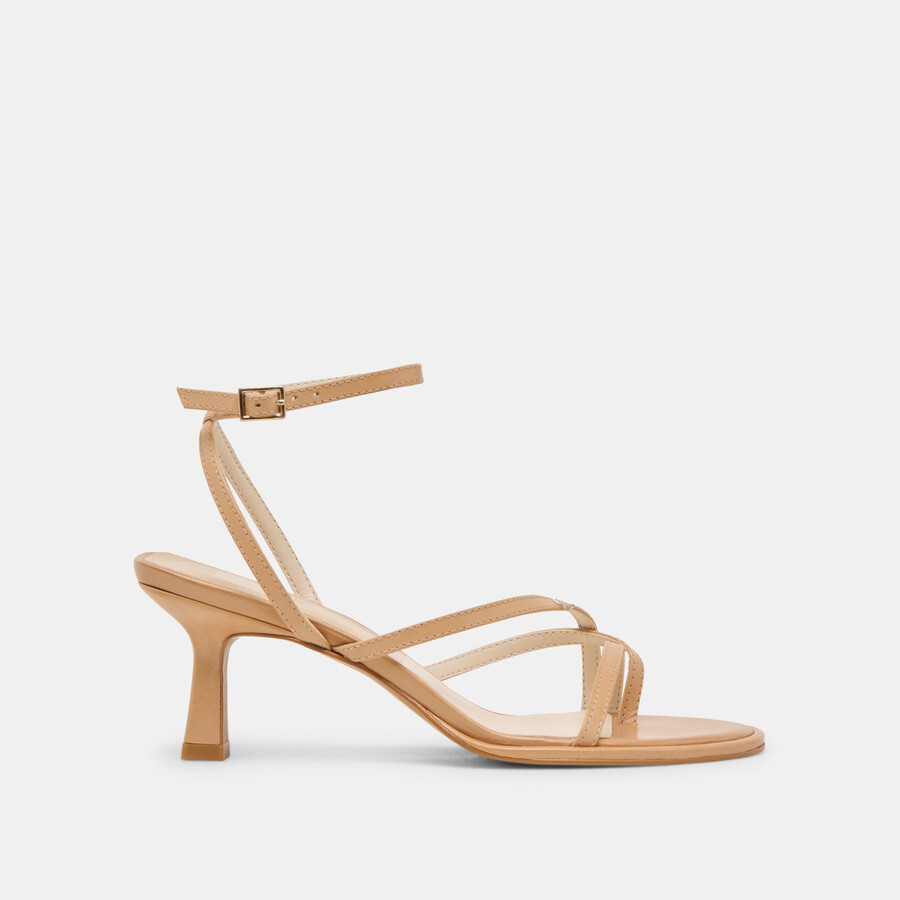 morah wide heels café leder