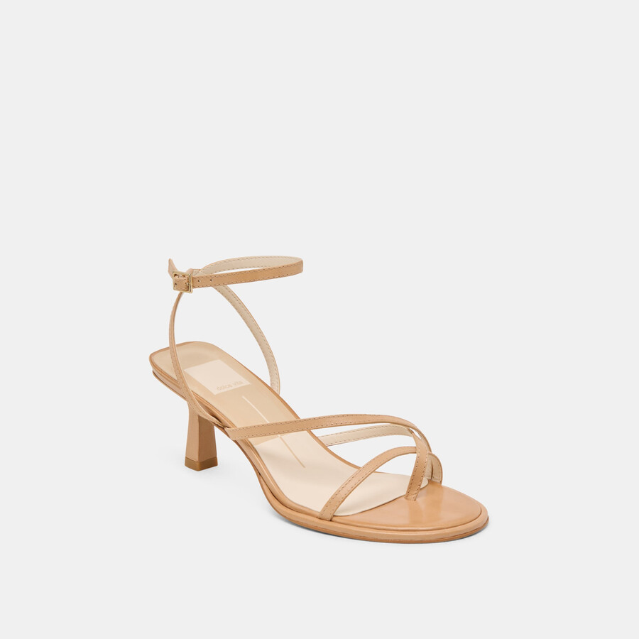 morah wide heels café leder