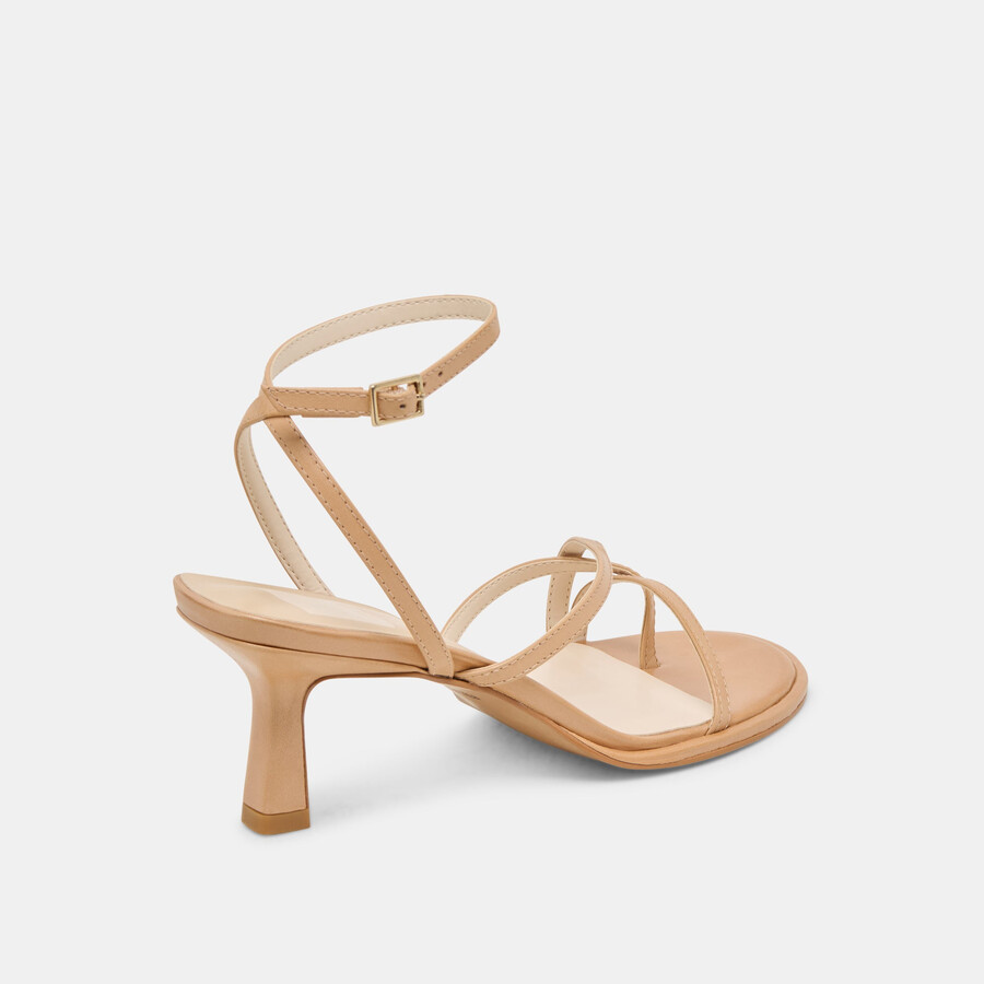 morah wide heels café leder