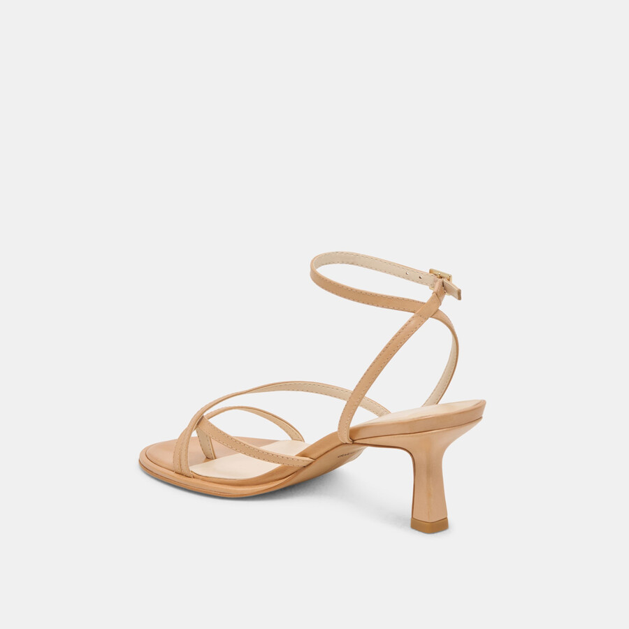morah wide heels café leder