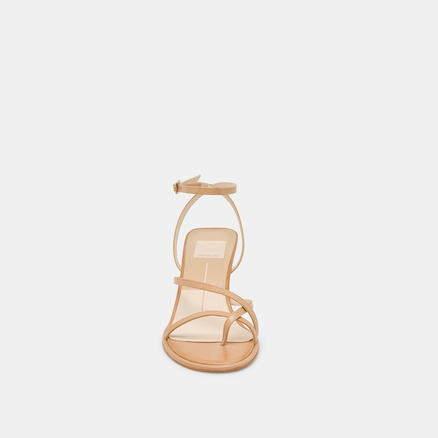 morah wide heels café leder