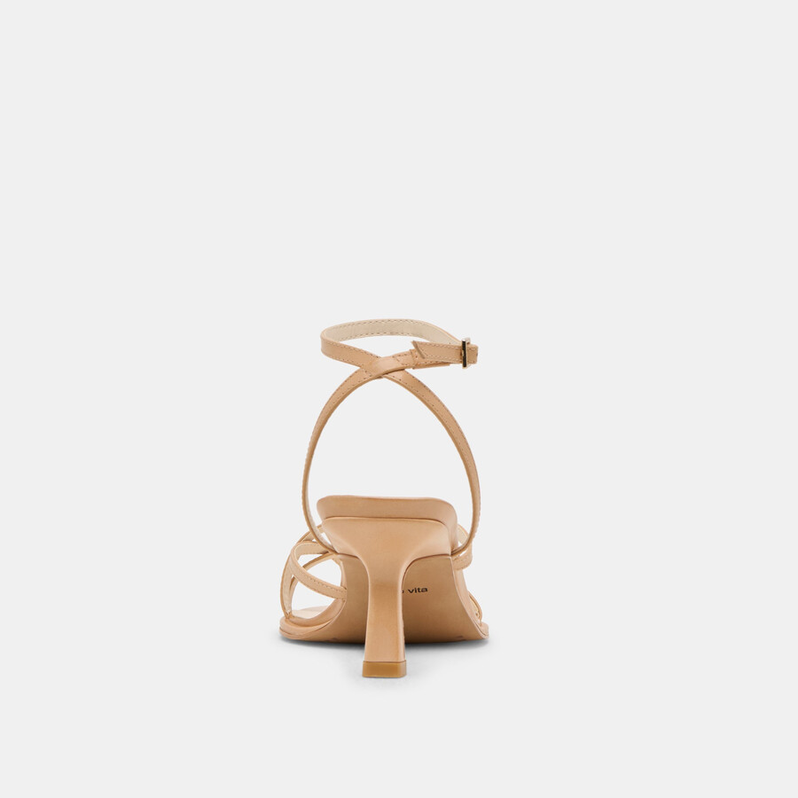 morah wide heels café leder