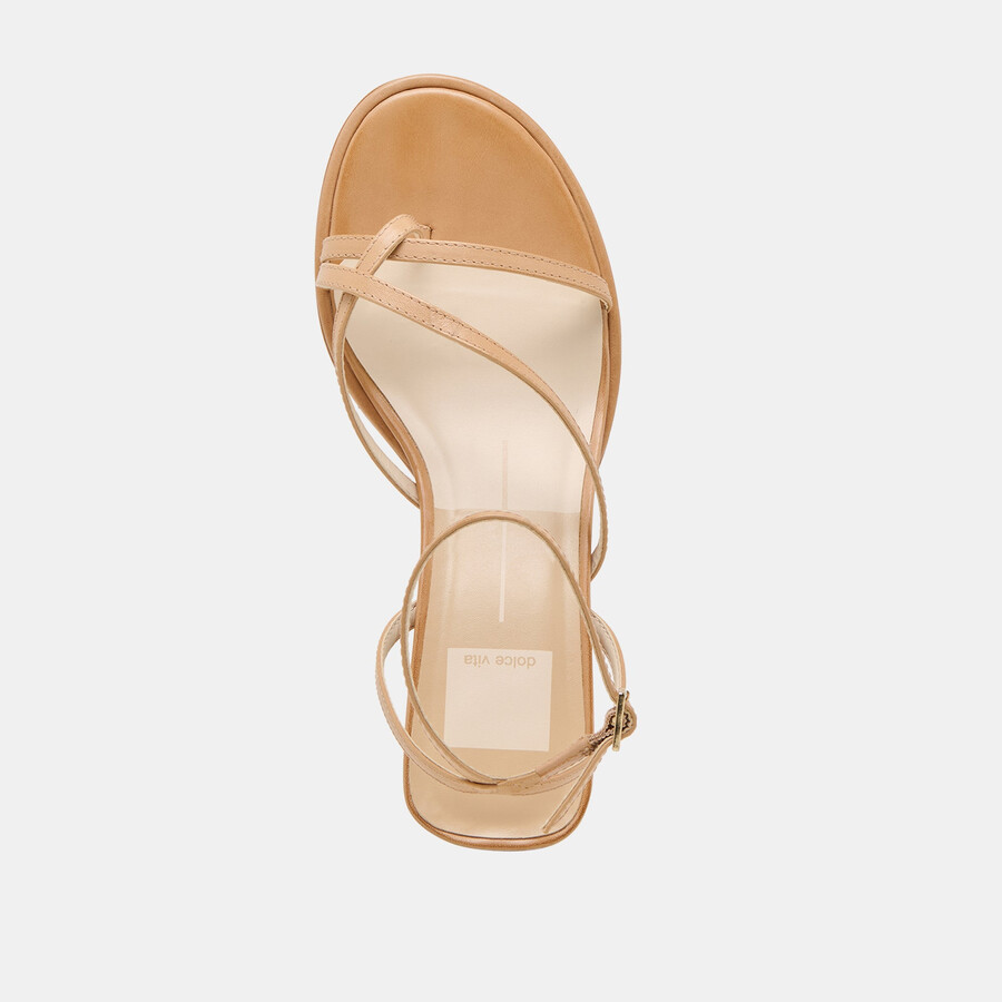 morah wide heels café leder