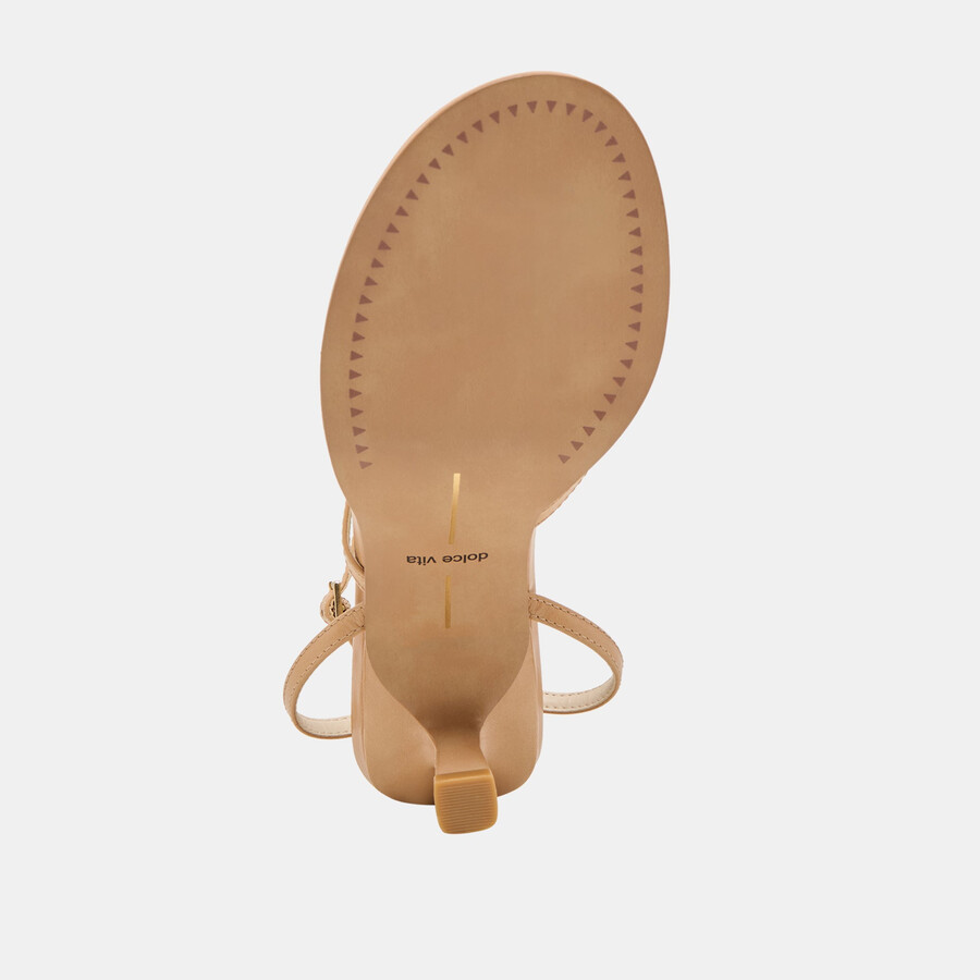 morah wide heels café leder