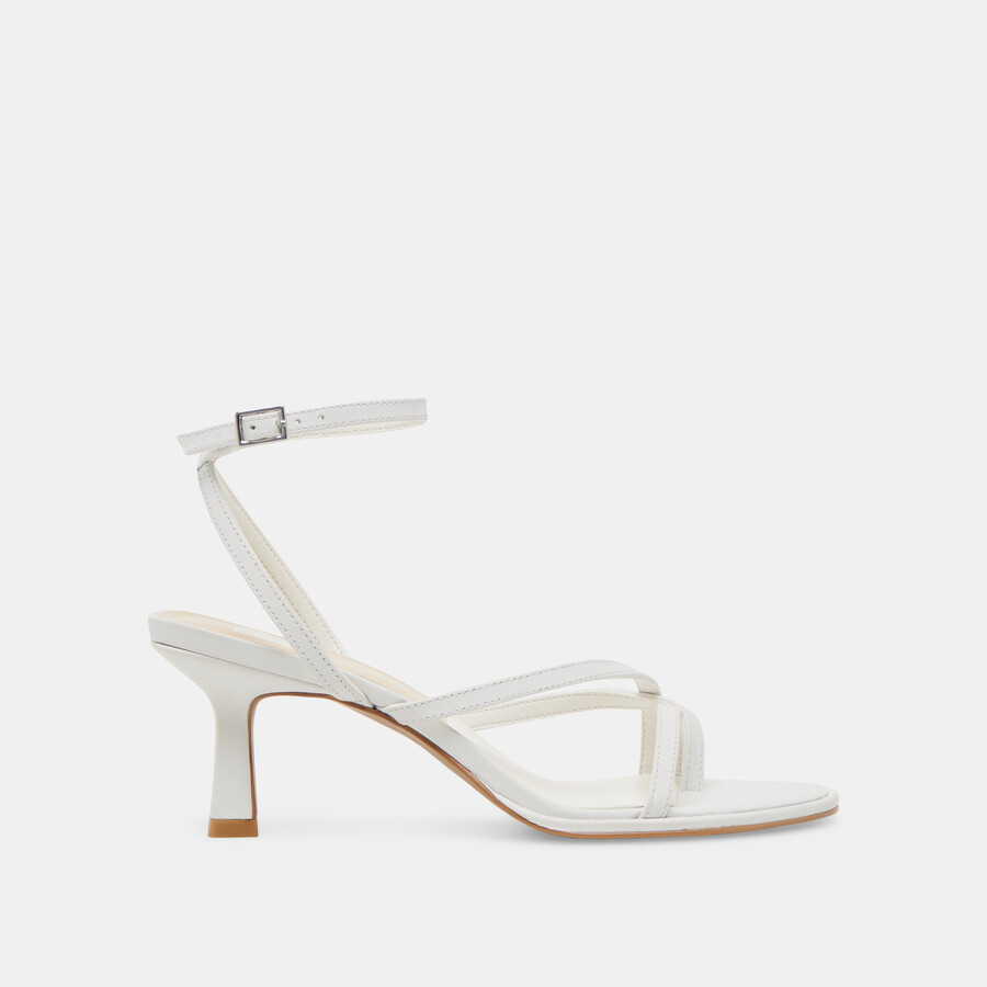 morah wide heels echtweißes leder
