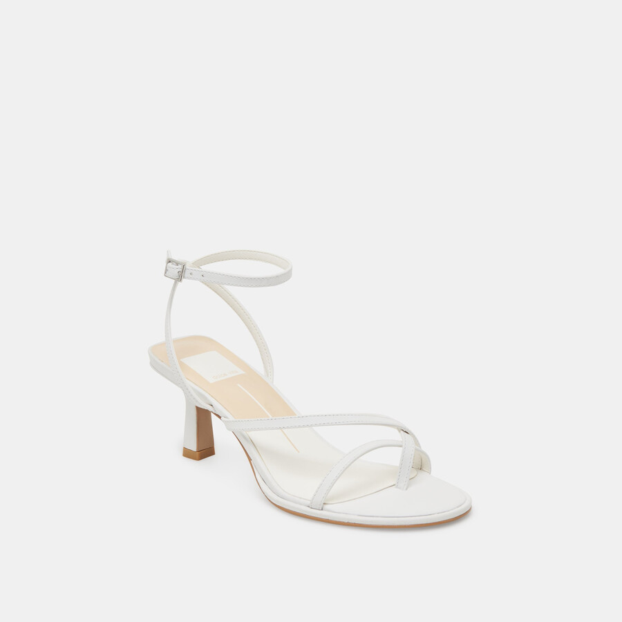morah wide heels echtweißes leder