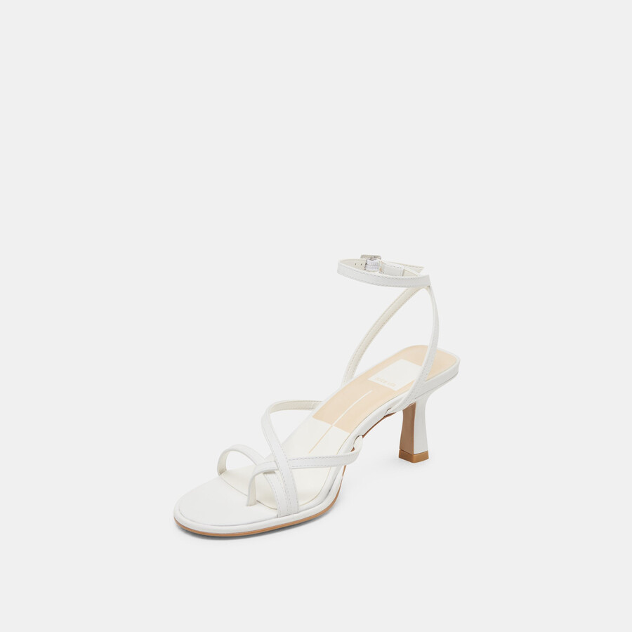 morah wide heels echtweißes leder