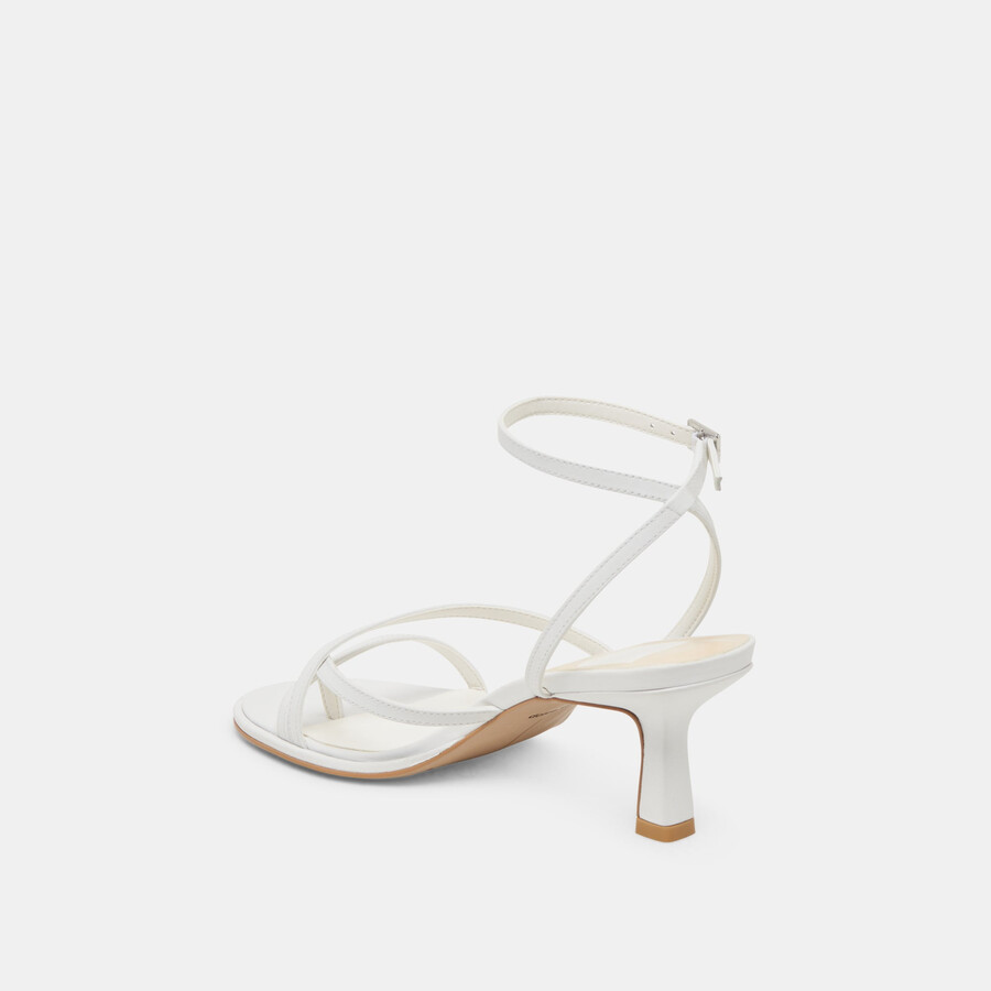 morah wide heels echtweißes leder