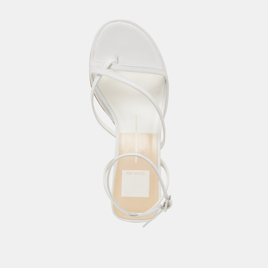 morah wide heels echtweißes leder