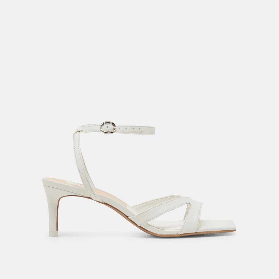 becki wide heels aus echtem weißen leder