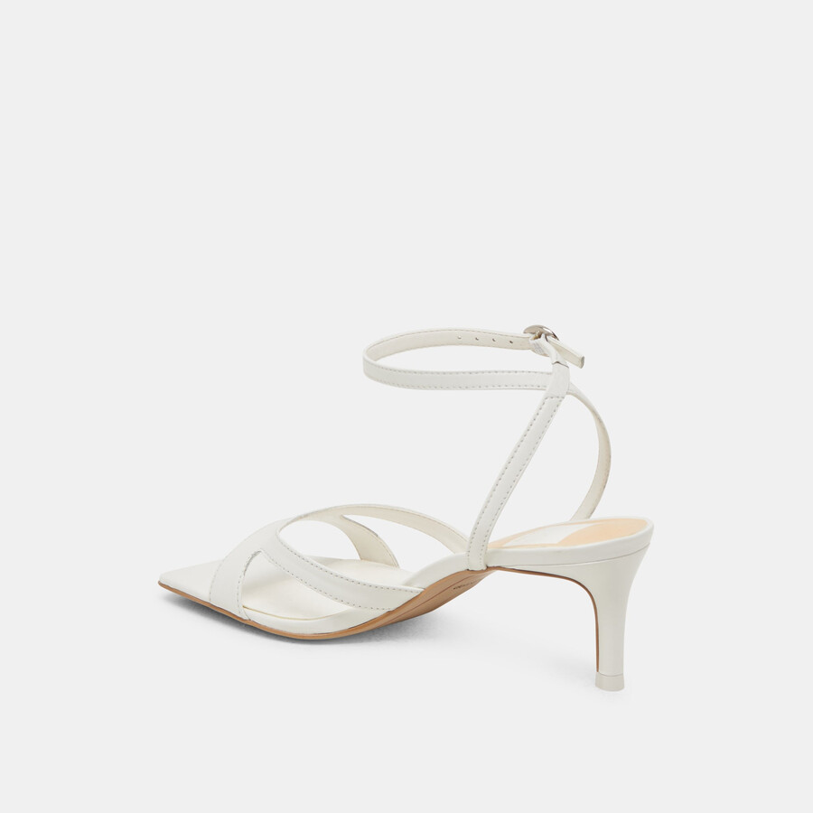 becki wide heels aus echtem weißen leder