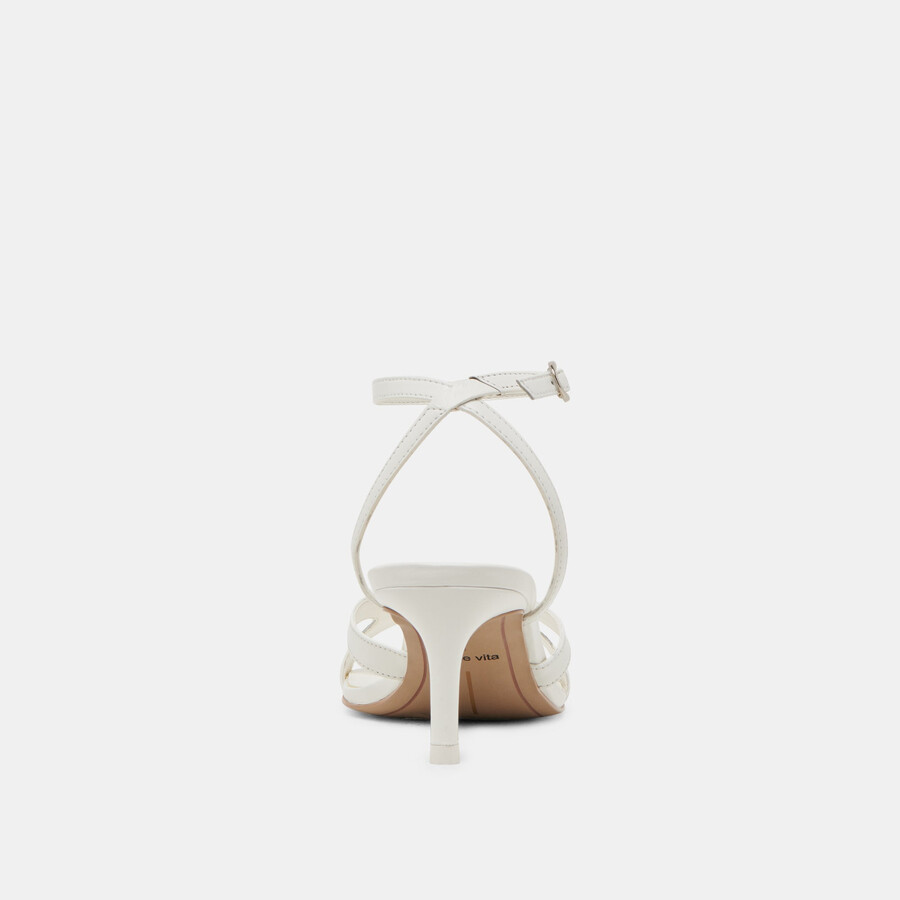 becki wide heels aus echtem weißen leder