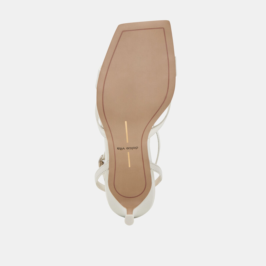 becki wide heels aus echtem weißen leder