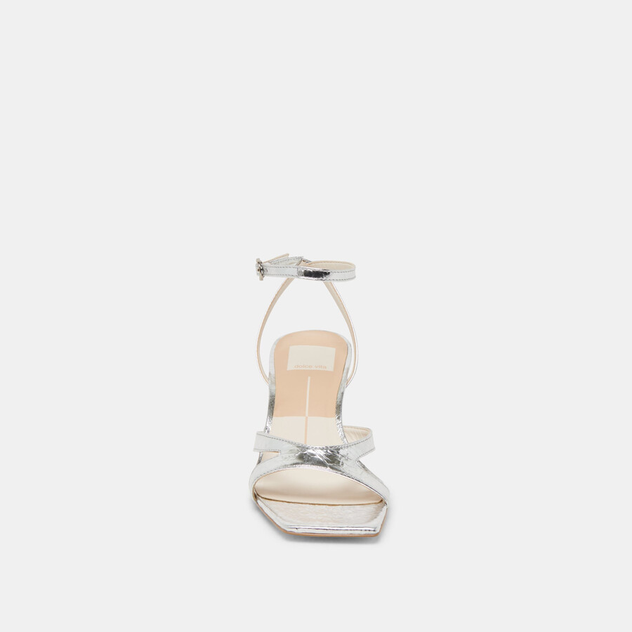 becki heels silbernes leder im used-look