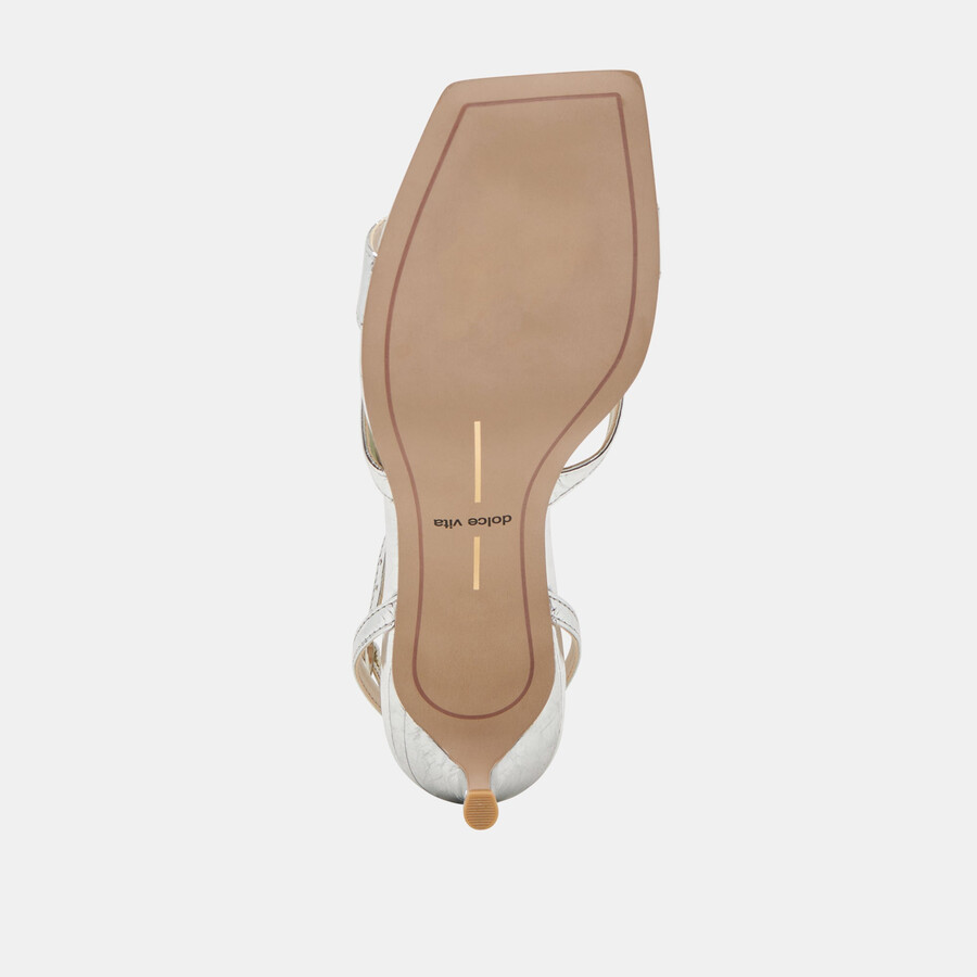 becki heels silbernes leder im used-look
