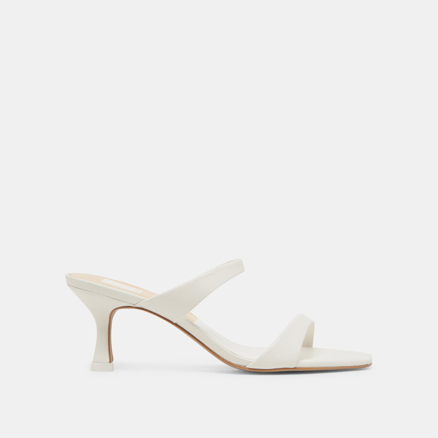 genora heels aus weißem leder