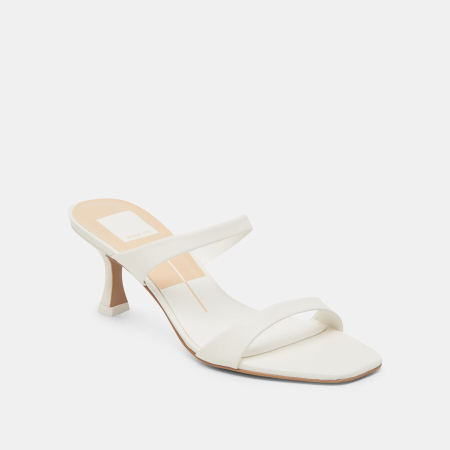 genora heels aus weißem leder