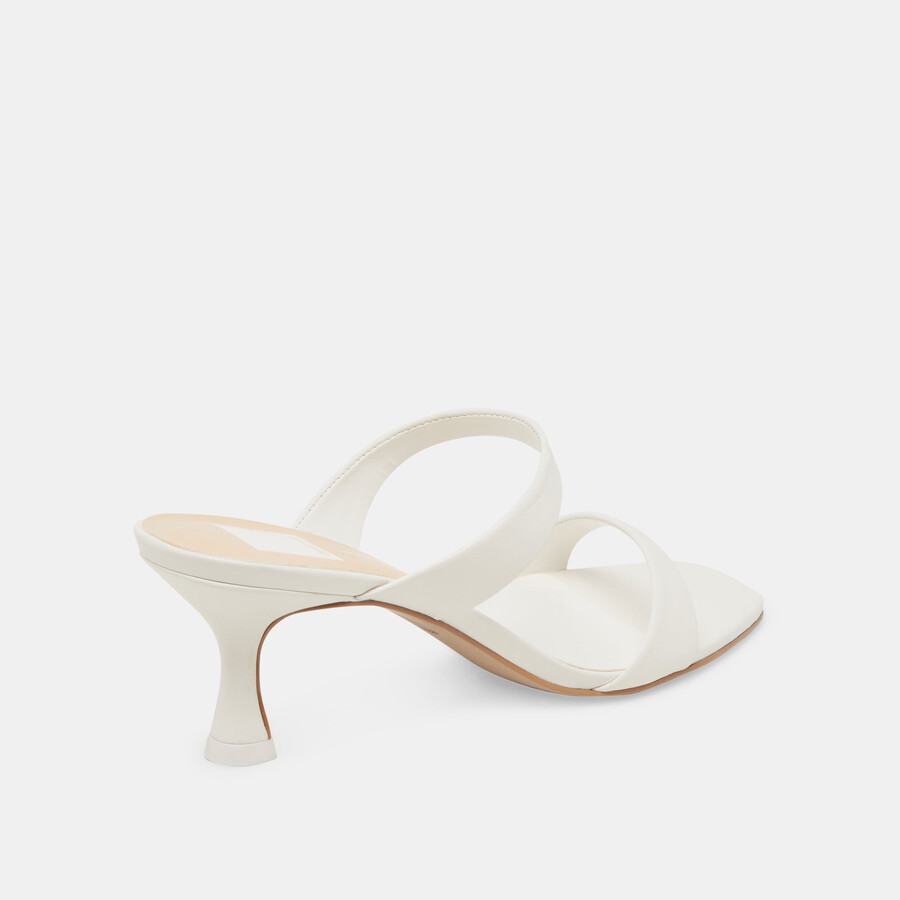 genora heels aus weißem leder