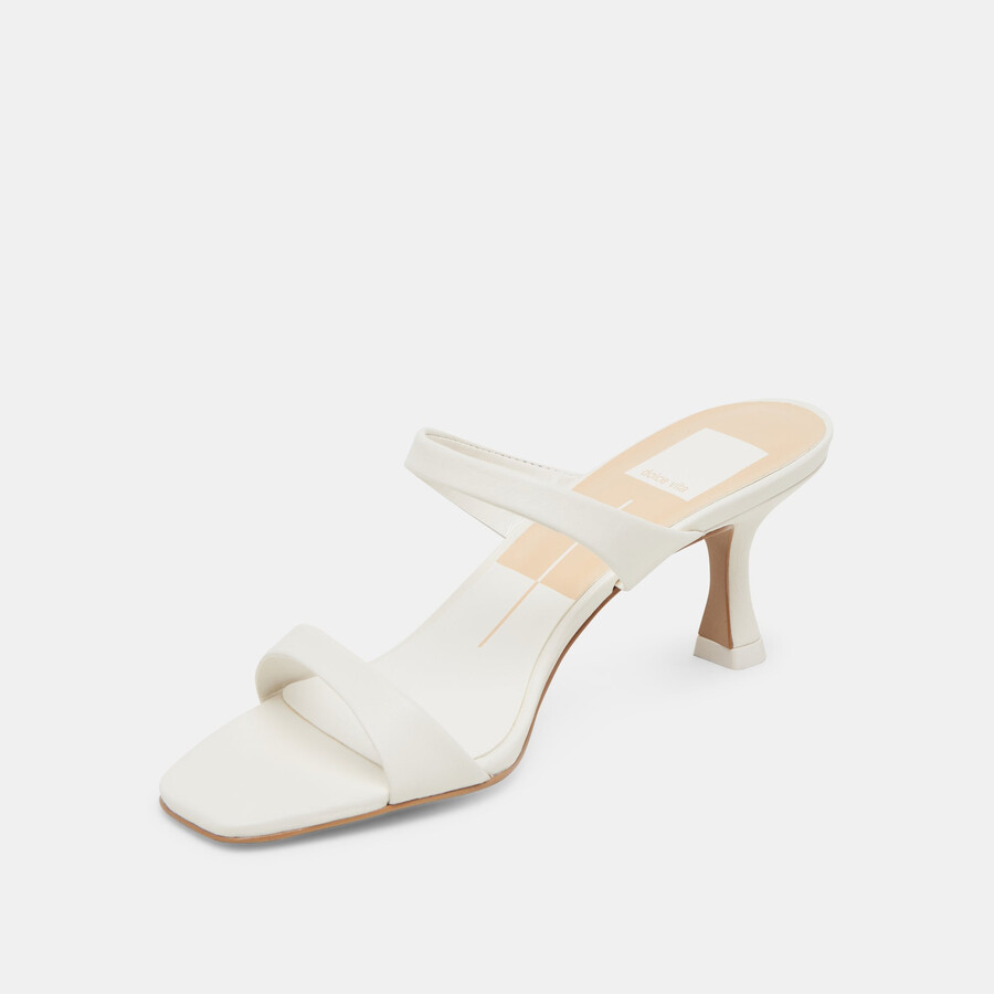 genora heels aus weißem leder
