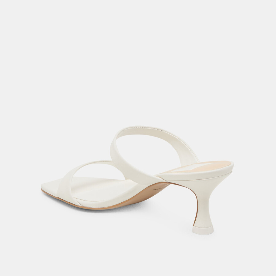 genora heels aus weißem leder