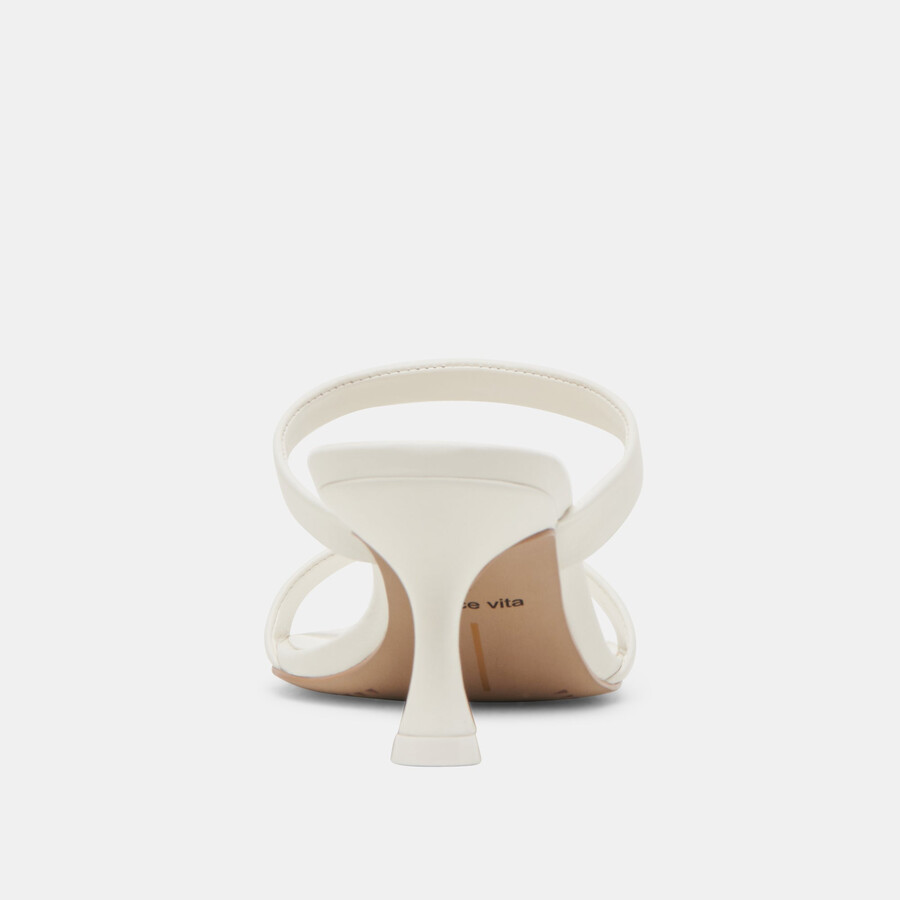 genora heels aus weißem leder