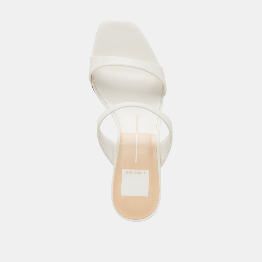 genora heels aus weißem leder