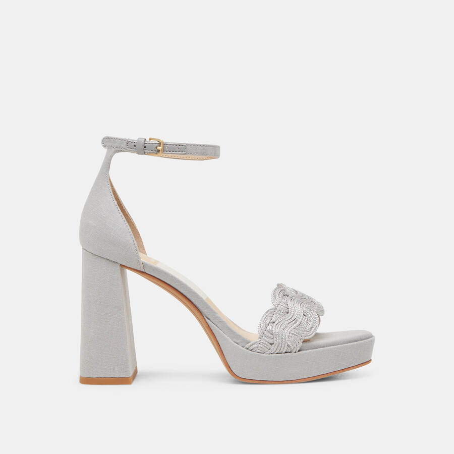 peltin heels grau gewebtes raffia