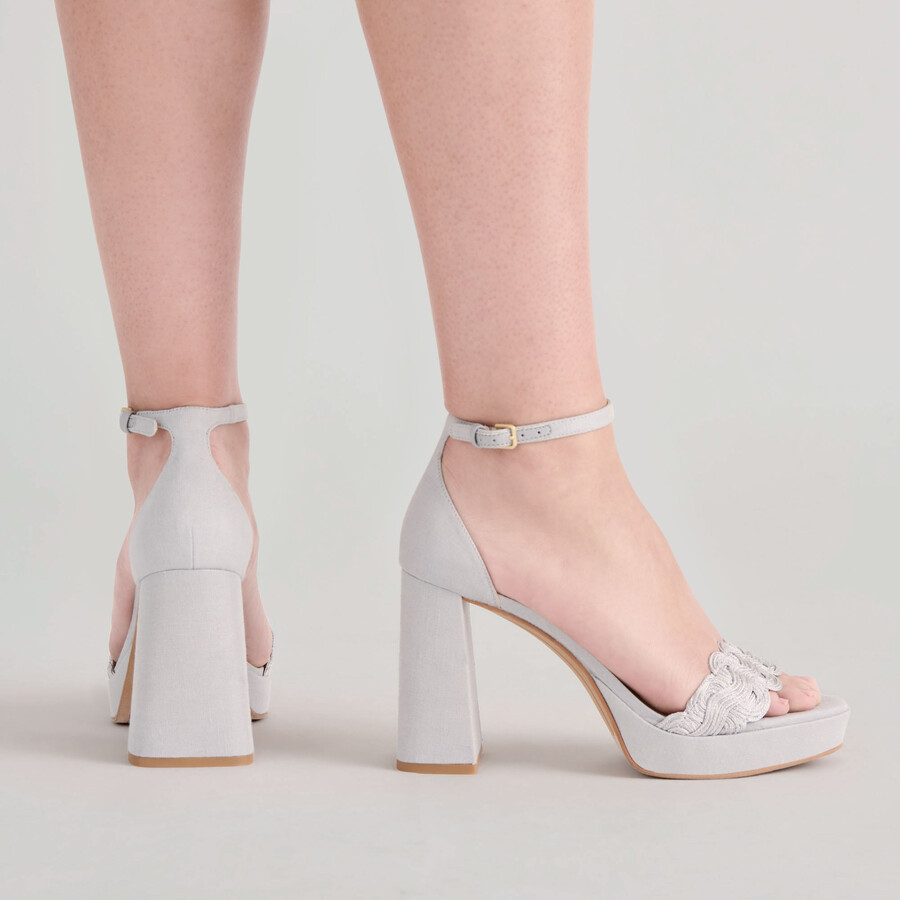 peltin heels grau gewebtes raffia