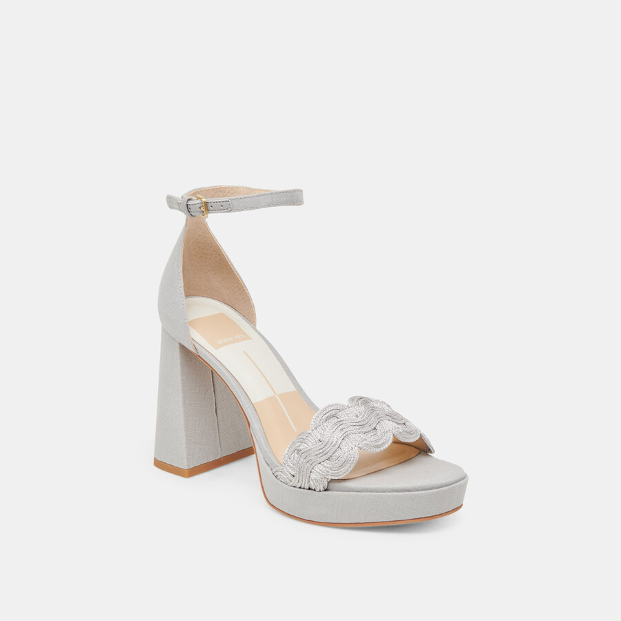 peltin heels grau gewebtes raffia