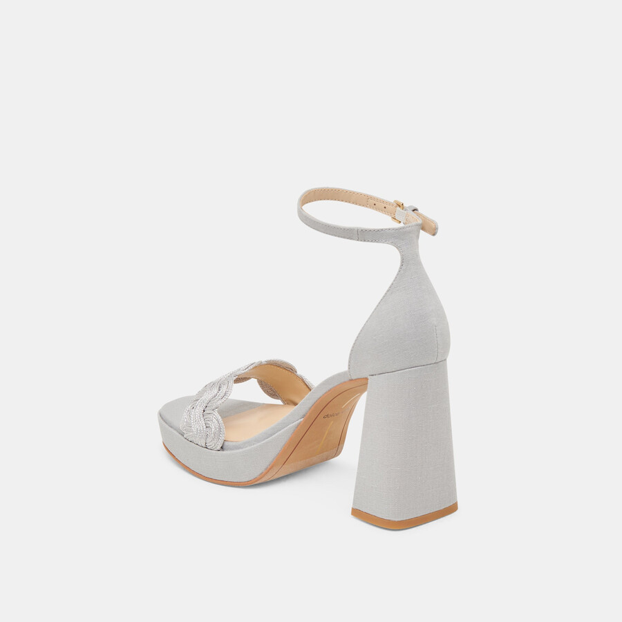 peltin heels grau gewebtes raffia