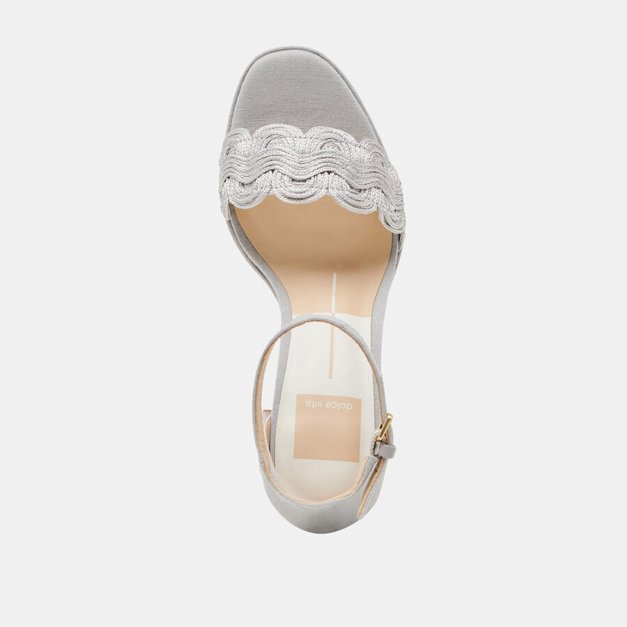 peltin heels grau gewebtes raffia