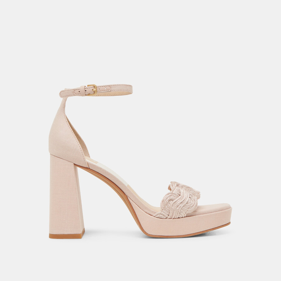 peltin heels hellrosa gewebtes raffia