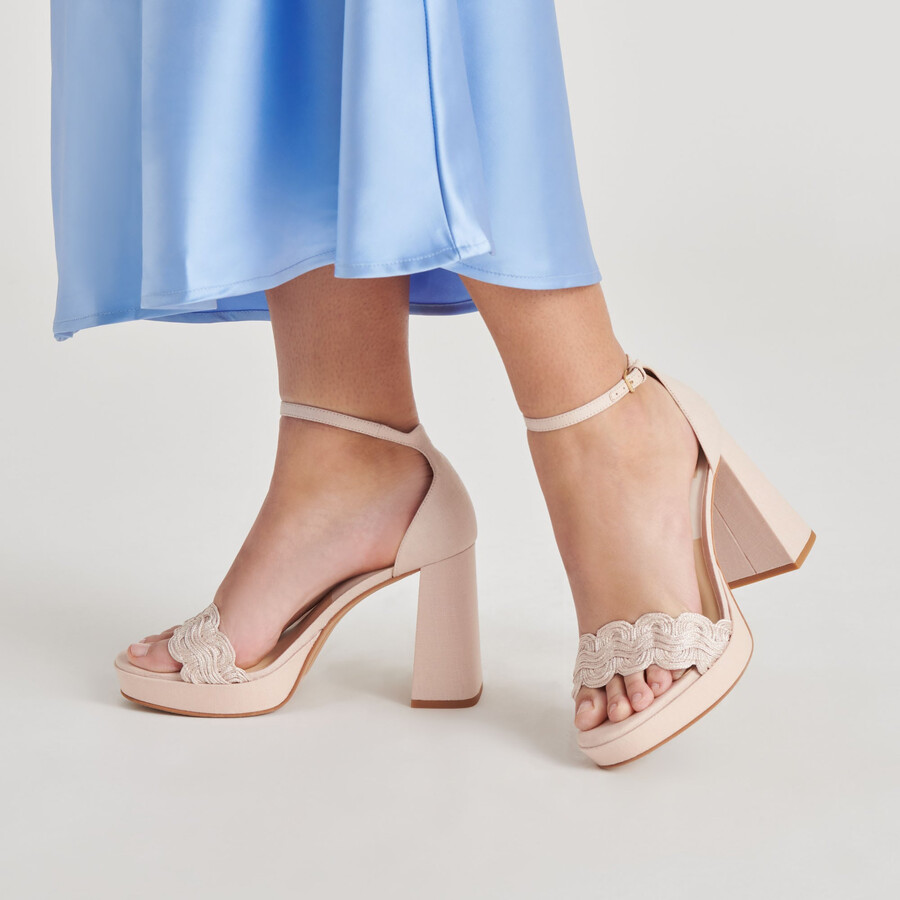 peltin heels hellrosa gewebtes raffia
